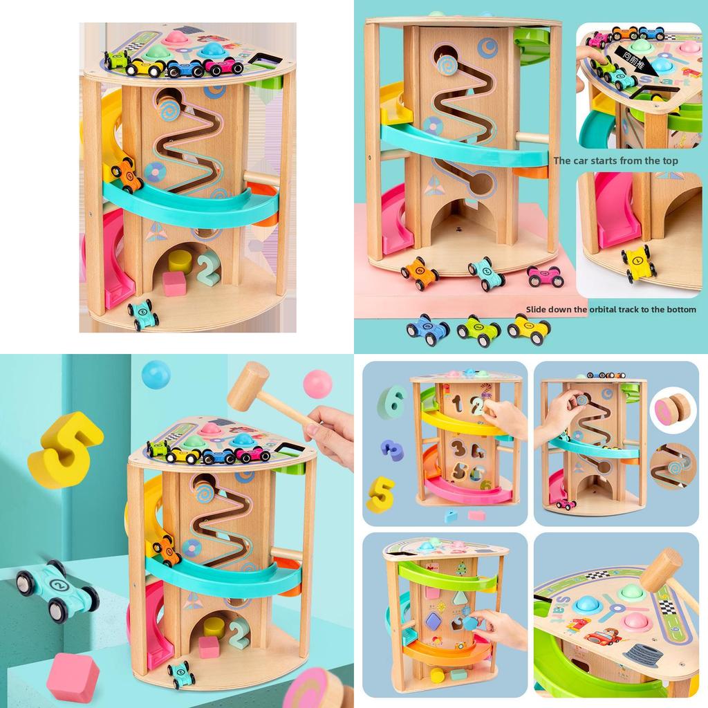 Wooden Multifunction Rotating Slide Car Toy For Baby Educational Play And Diy Fun