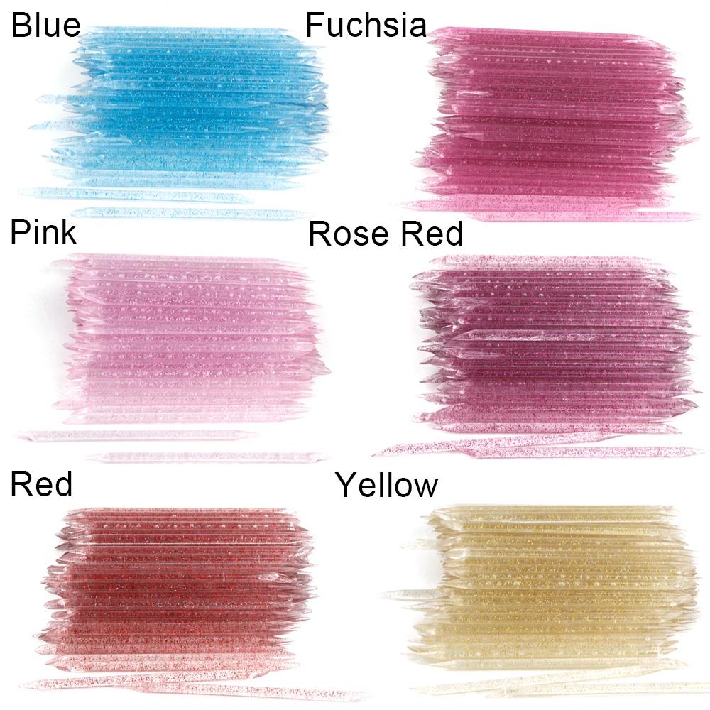 50 st Crystal Stick Nail Art Nagelbandstryckare Återanvändbar Dubbla End Remover Nagelband Återväxt Pedikyr Naglar Manikyr Verktyg