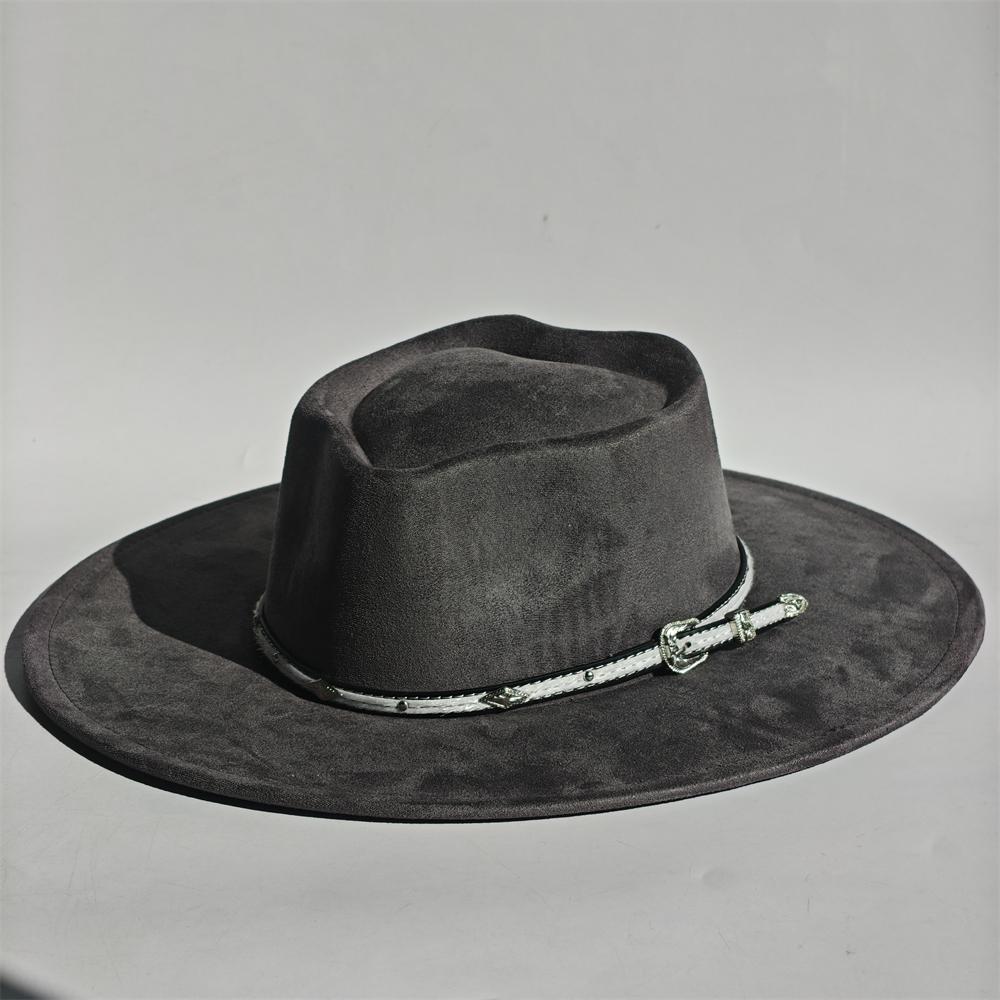 New Heart Top Suede 9 cm Wide Brim Fedora Hat Men's and Women's Autumn Felt Jazz Hat Classic Suede Fedoras Chapeau Sombrero