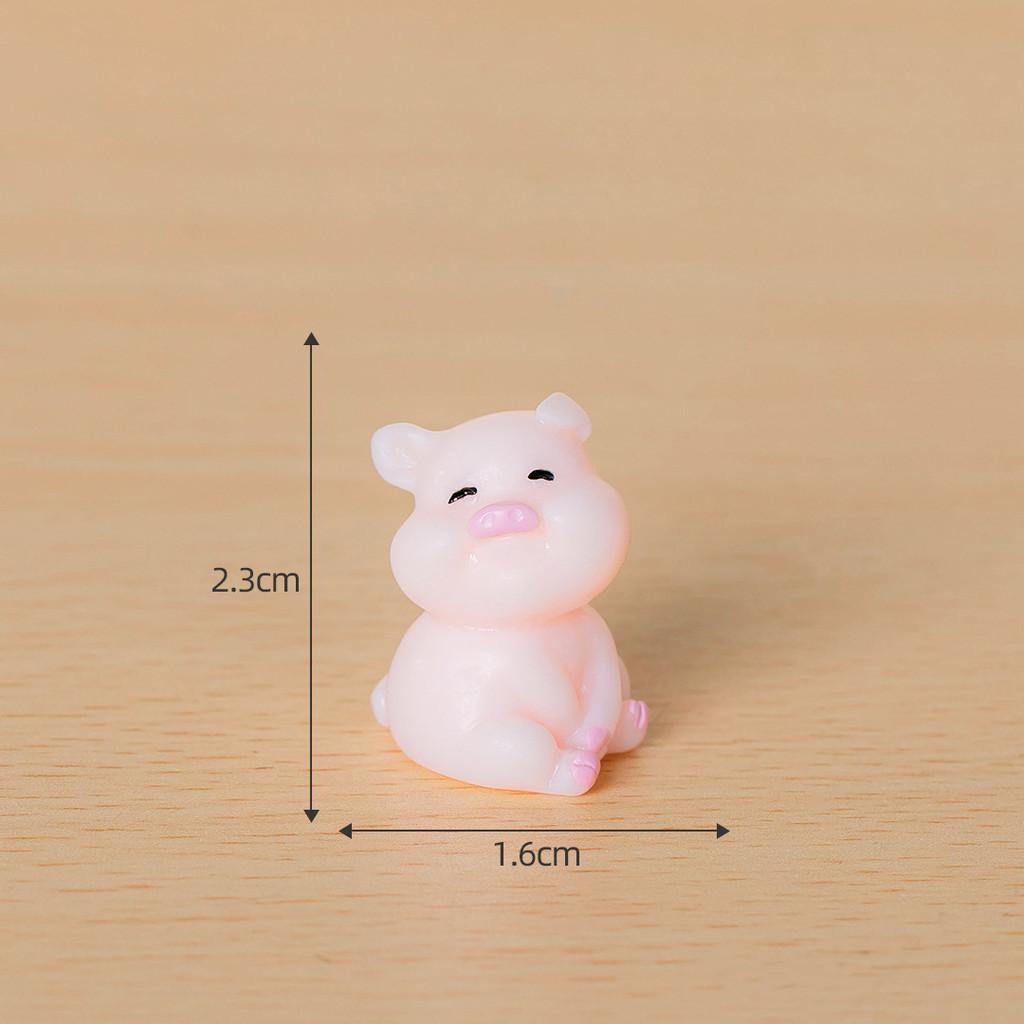 

Cute Resin Cartoon Pig Figurines Animal Desk Car Accessories Home Decor Set BellyHugging Pig