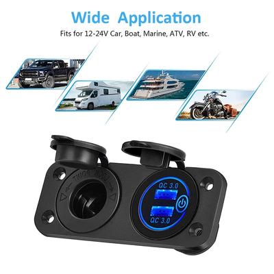 Πίνακας υποδοχής USB 12V Γρήγορη φόρτιση 3.0 20W Διπλή πρίζα PD USB C Προσαρμογέας αναπτήρα τσιγάρων για σκάφος αυτοκινήτου RV μοτοσυκλέτα