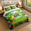 Dinosaur Theme Personalized 3Pcs Bedding Set Custom Text & Name 1 Sheet 2 Pillowcases Household Bedding 1pc