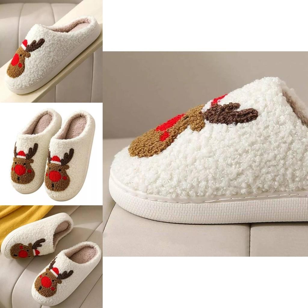 Cozy Plush Cotton Slippers For Women Warm Indoor Winter Footwear Perfect For Christmas And Halloween