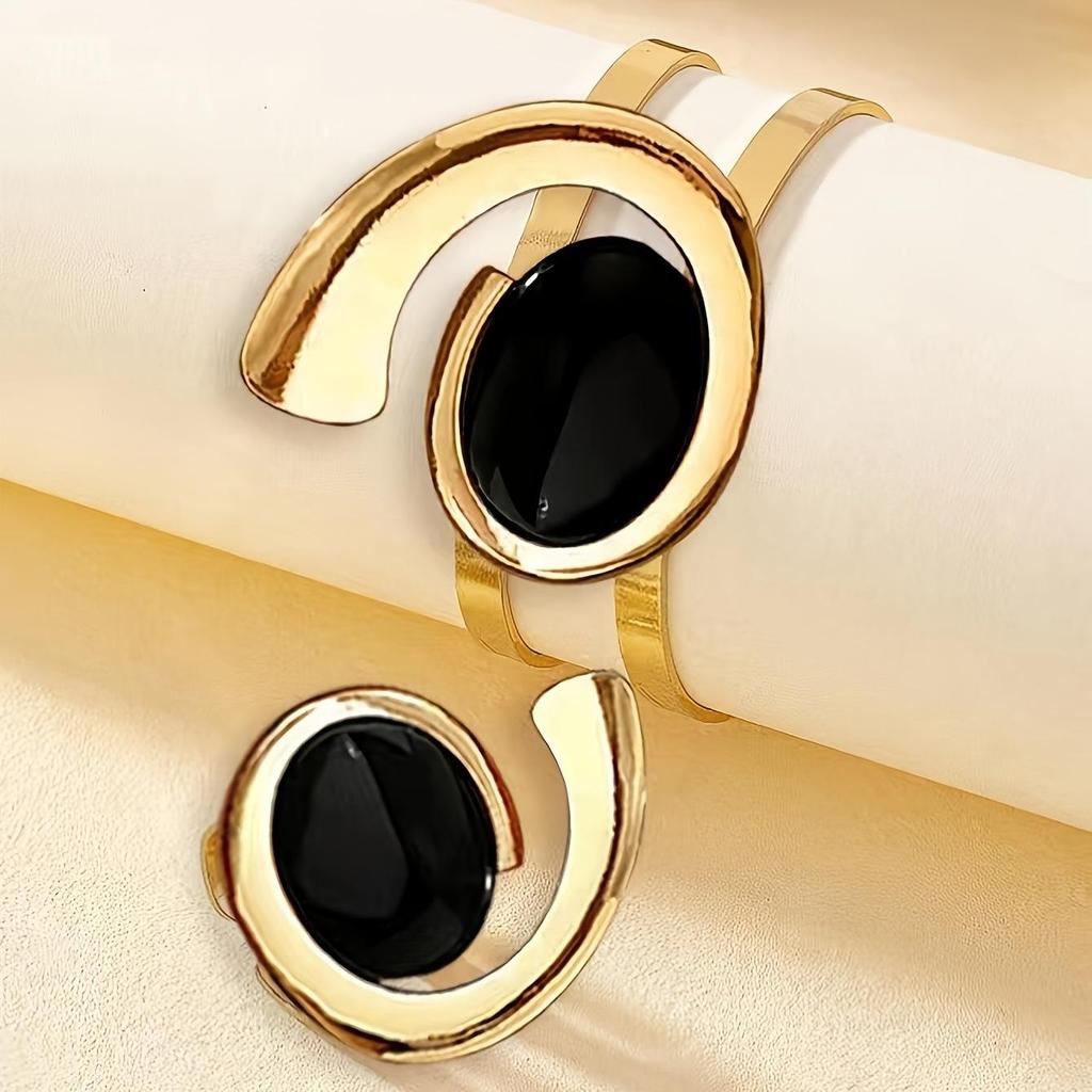 Set Womens For Jewelry Fashion Minimalist And Versatile 18k Goldplated Bracelet With Open Ring Design