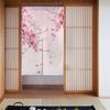 Noren Japonês Cortina Longa para Porta Flores de Cerejeira Rosa Cortina de Porta Tapeçaria para Decoração de Casa Cozinha