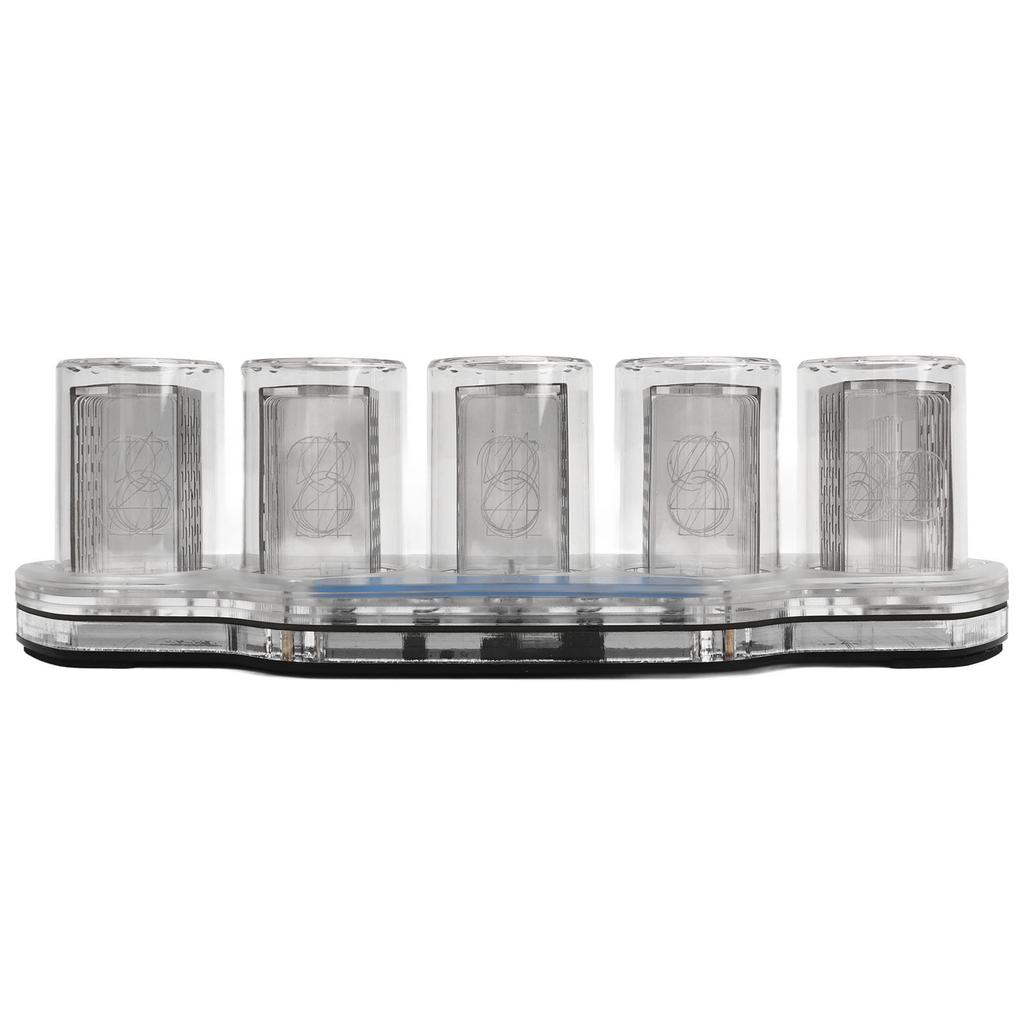 RGB Tube Clock LED Table Clock 24 Hour USB Powered Adjustable Modes Digital Glow Tube Clock for Bedroom Computer