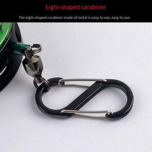Dovhmoh Fishing String, Gar Stainless Steel, Fishing Lock Buckle with Reel, Live Fish Lock, Retractable Rope, and Float Carabiner