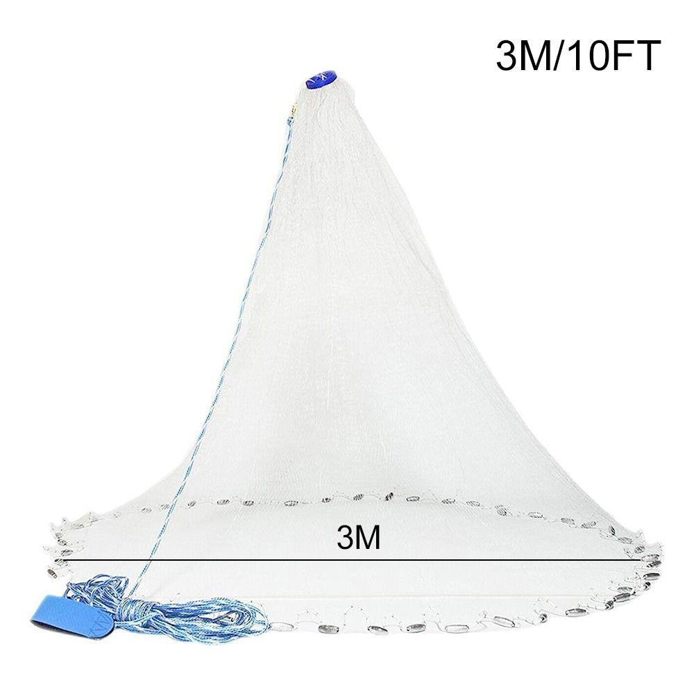 New Net Bait 6/8/10/12/16FT Fishing Cast Fish Mesh Fishing Net Hand Cast