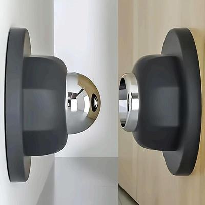 [Matkap Gerektirmeyen Manyetik Kapı Stoperi] Matkap Gerektirmeyen Manyetik Kapı Stoperi, 1 Adet - Yapışkanlı Duvar/Zemin Montajı, Ev İçin Güvenli Kapı Açık Tutucu Yakalayıcı