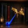 Unique Bookshelf Ornaments Dragon Nook Light 3D Printed Fire-Breathing Fantasy Shelf Decor with Flame Flying Desk Figurine Base Figurine Halloween