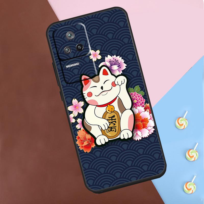 Lucky Cat Maneki Neko Japanese Case For Xiaomi 13 14 13T Pro 11T 12T 12 Lite POCO X6 Pro X3 X4 X5 M6 Pro M5s F3 F5 Cover