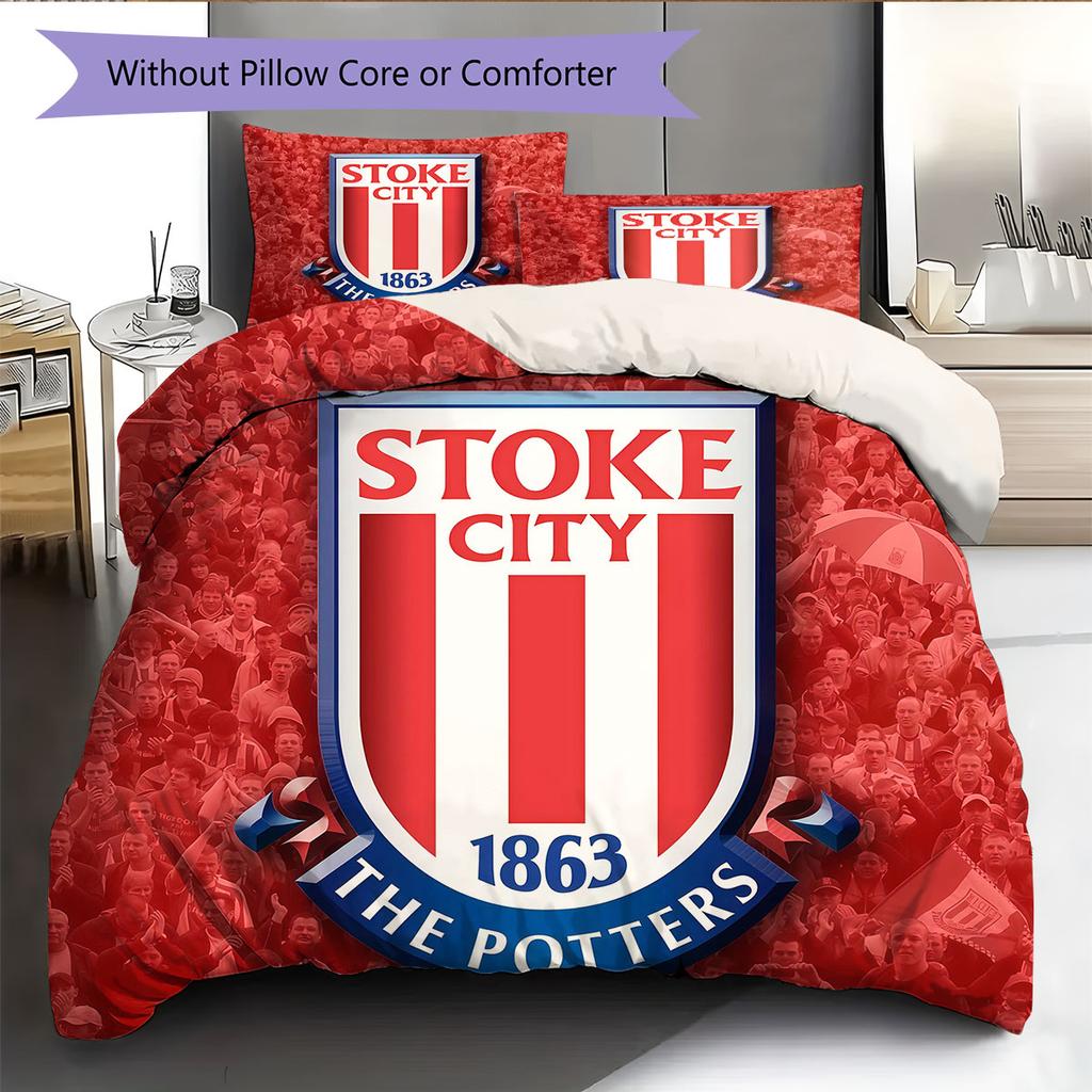 SCFC Logo Bedding Quilt Set Quilt Cover Pillowcase Home Decoration Birthday Gift (1 * Duvet Cover + 2 * Pillowcase, Without Core)