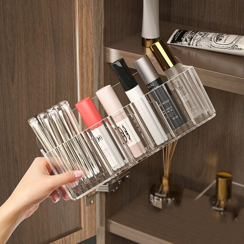 8 Hooks Jewelry Display Rack Plastic Transparent Jewelry Organizer Stand Wall Hanger Adhesive Paste Organizer Box