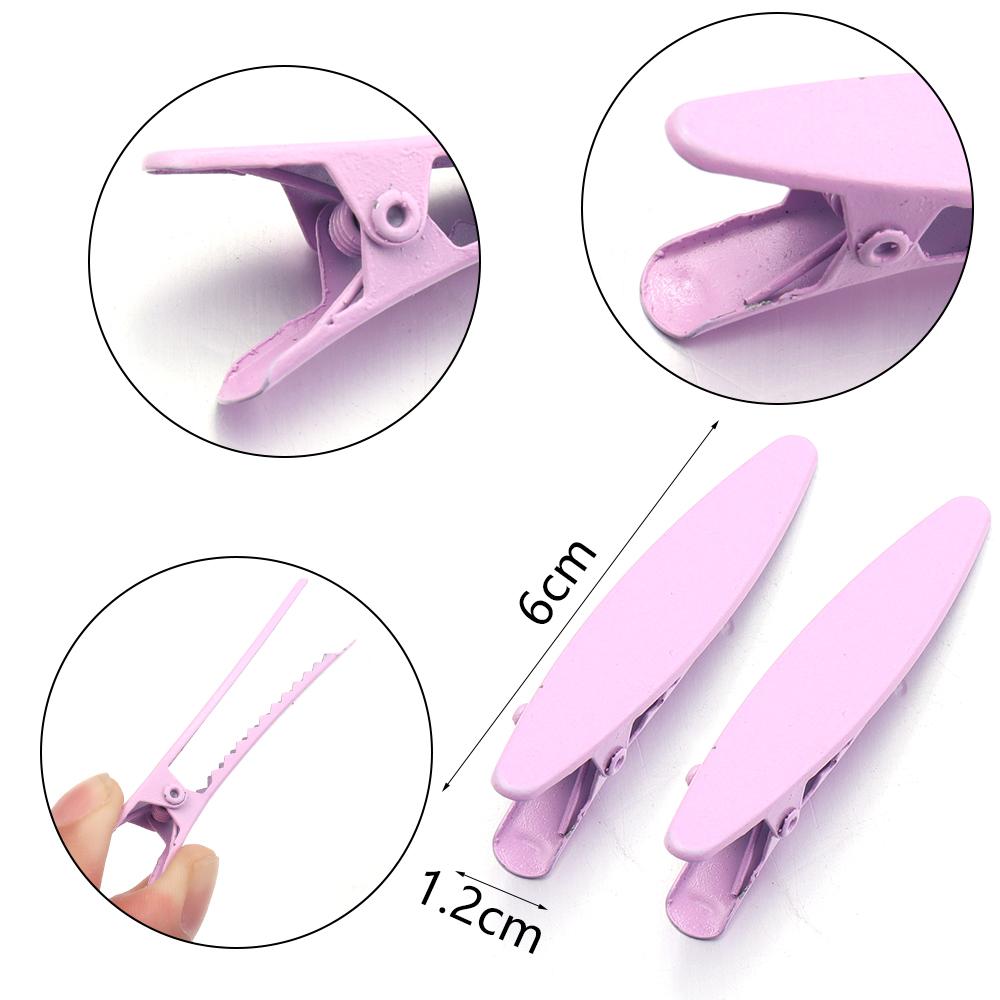 20pcs Metal Hair Clips Colorful 6cm Oval Geometric Hairpin Hair Side Clips Duckbill Clip Barrettes For Women Hair Accessories