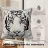 2D flat- Luxury White Tiger Print Square Throw Pillow Cover Modern Wildlife Home Decor Cushion Case for Sofa Bedroom Living Room