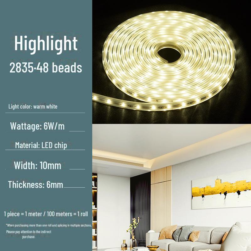 FSL LED Light Strip: Super Bright, Waterproof, Energy-Saving, Wire-Free SMD Soft Lighting for Living Room Ceiling.