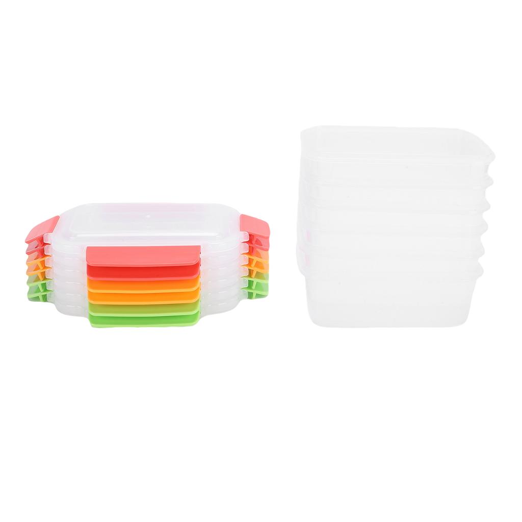 6 Pcs Food Storage Container Set 750ML Stackable Reusable PP Food Storage Box with Sealing Lid for Microwave Fridge