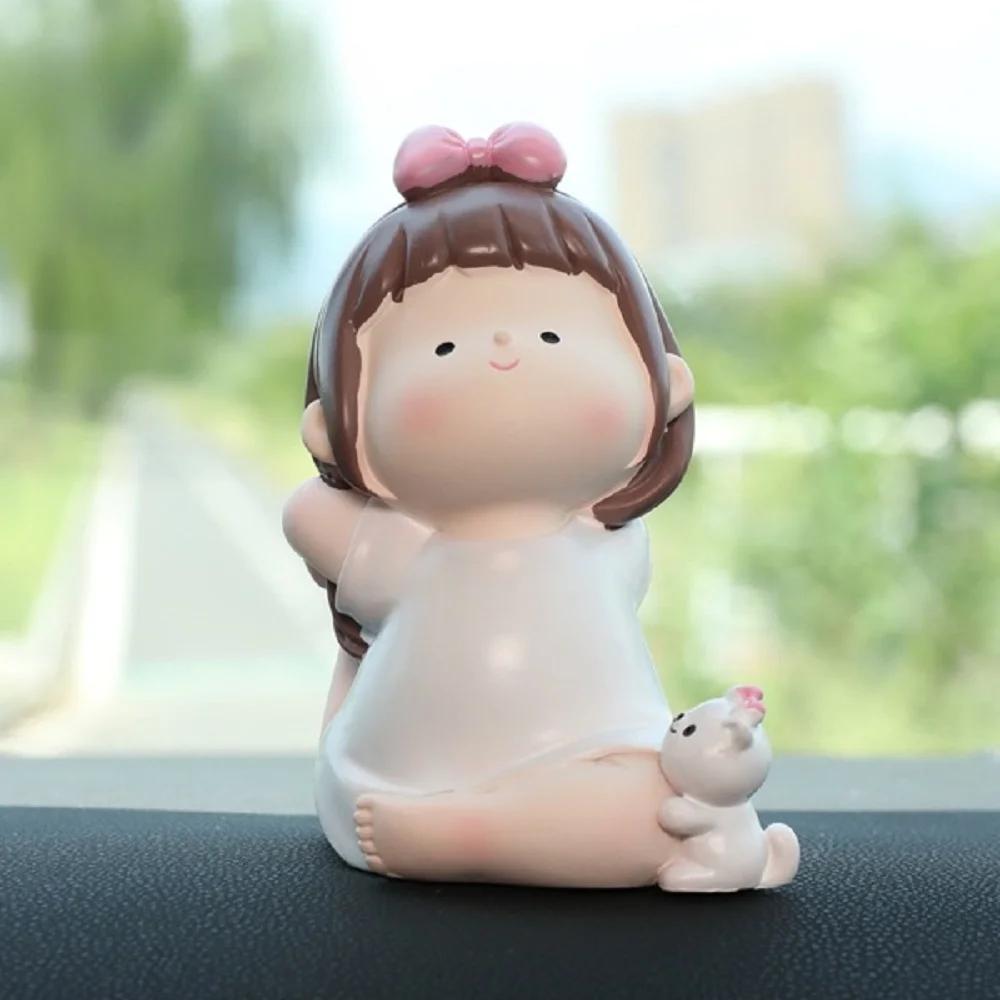 Cartoon Cute Yoga Little Cute Girl Sports Girl Car Ornament Birthday Cake Baking Decorations Student Gift