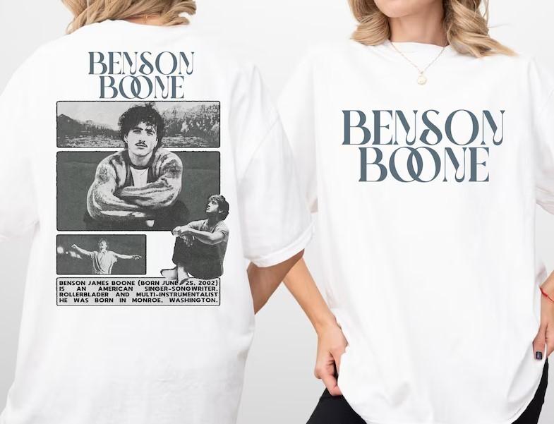 Zweiseitiges Benson Boone Merch-Shirt, Benson Boone Konzerttour AN69352