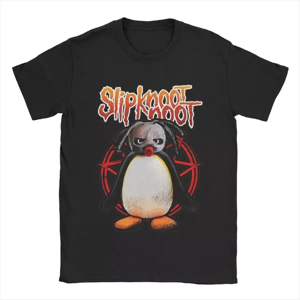 

Slipknoot Noot Pingu Men s T Shirt Novelty Tees Short Sleeve Round Collar T-Shir L