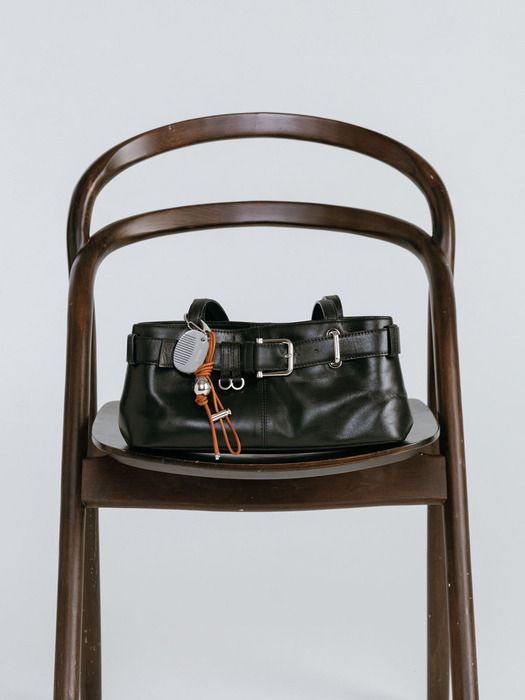 MOIFAIRE LEATHER COMB LAYERED KEYRING / BROWN