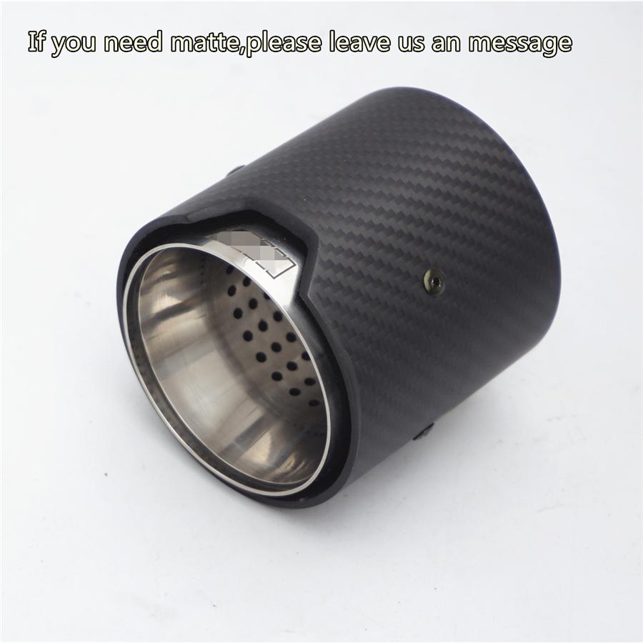 Car Carbon Fiber Exhaust End Tail Tips 73mm In