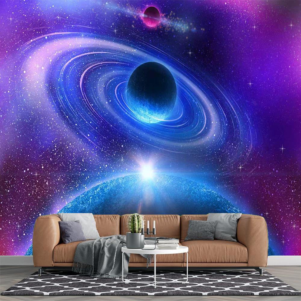 

3d Galaxy Mural Modern Space Wall Paper Living Room Bedroom Universe Galaxy Wall Murals Decor 200 cm(W) x 140 cm(H)