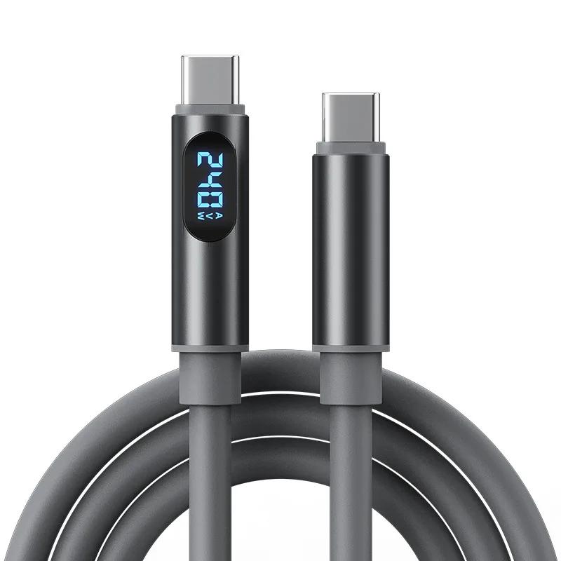 240W PD Fast Charging Type‑C Cord with Power Display, 480Mbps High‑Speed Data Transfer Cable for iPhone 15 16 17, Samsung & Huawei Phones