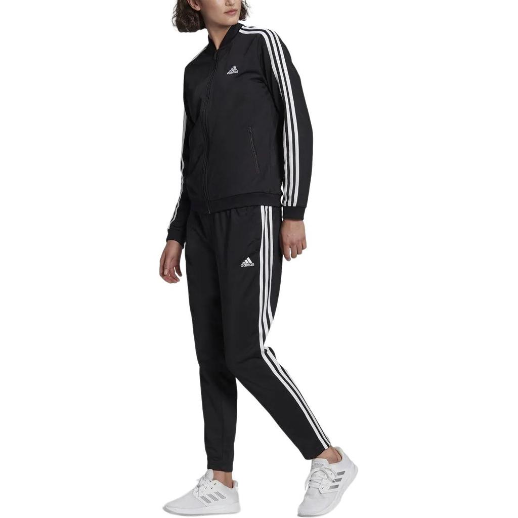 adidas Set Due Pezzi con Stampa a Righe Logo Solido Donna Set Nero GM5534