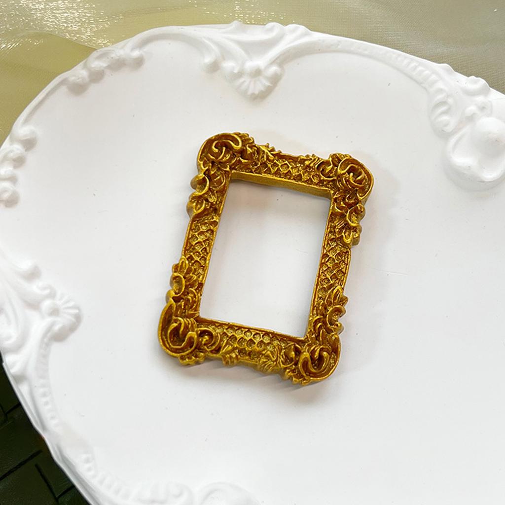 Pack of 10 Gold Small Baroque Style Picture Frames Miniature Picture Frames for Dollhouse Crafts Home Party Decoration