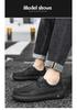 2026 Matte Leather Men's Casual Shoes - Lightweight, Wear-Resistant, Retro Style with Thick Sole - Trendy Spring Driving Footwear
