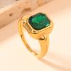 Anello Minimalista Quadrato con Zircone da Donna Acciaio Inossidabile Colore Oro Anelli alla Moda Zircone Geometrico di Lusso Regalo di Compleanno Vendita all'Ingrosso