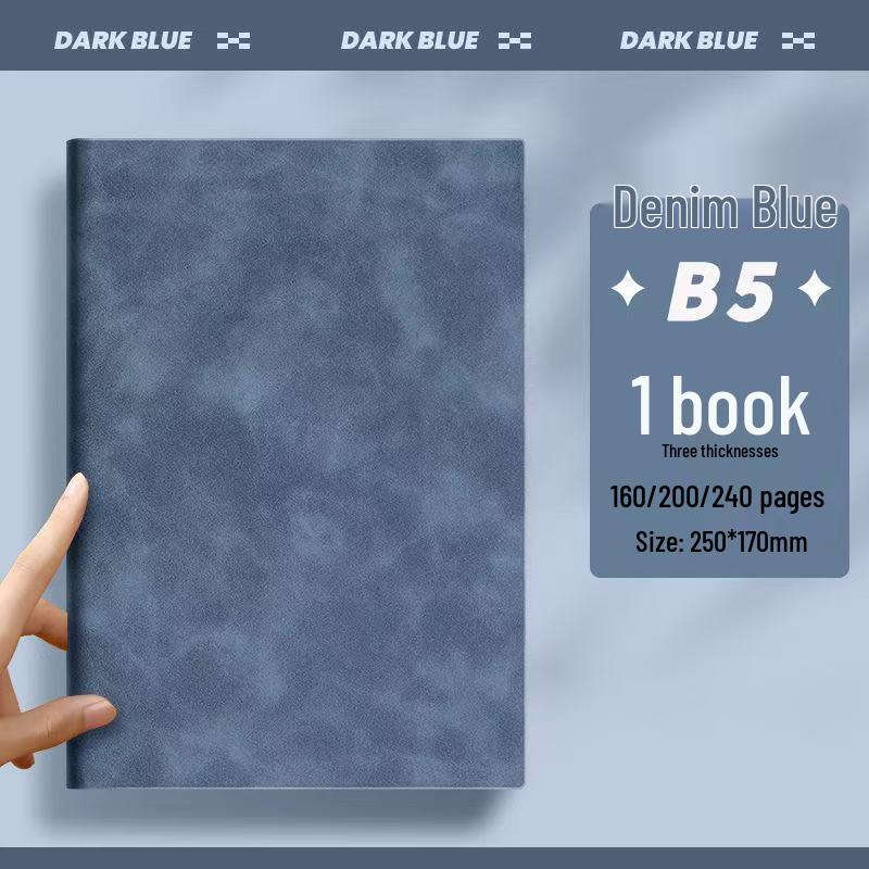 A5 Thickened Soft Leather Notebook with Deer Head Buckle – Elegant Business & Study Journal.