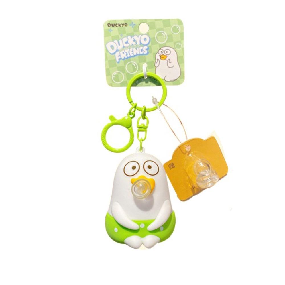 

High-Elastic Duckyo Friends Keychain Pinch Kneading Cartoon Bubble Keyring Bag Decor зелений