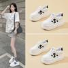 White 2025 Autumn Platform Sneakers: Sporty, Height-Enhancing 9cm Korean Leather Flatforms
