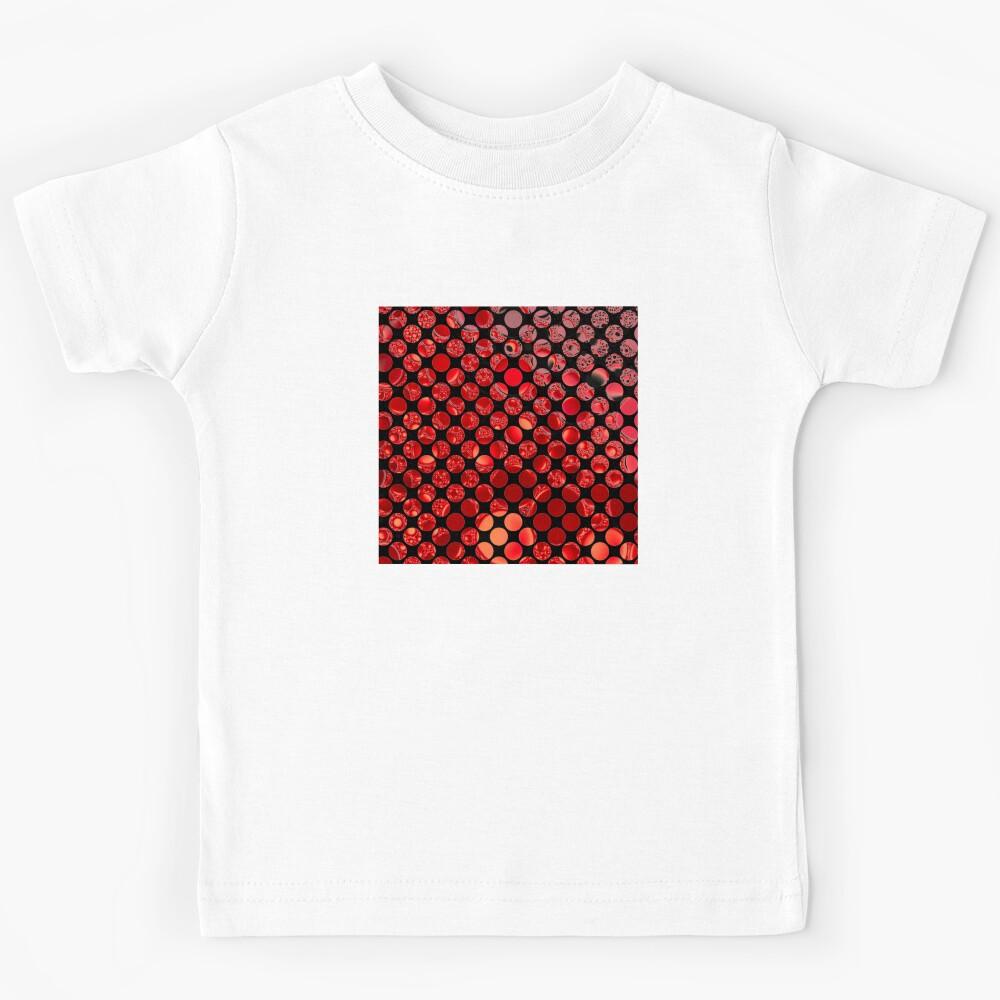 Red bubbles behind grid Kids T-Shirt 150