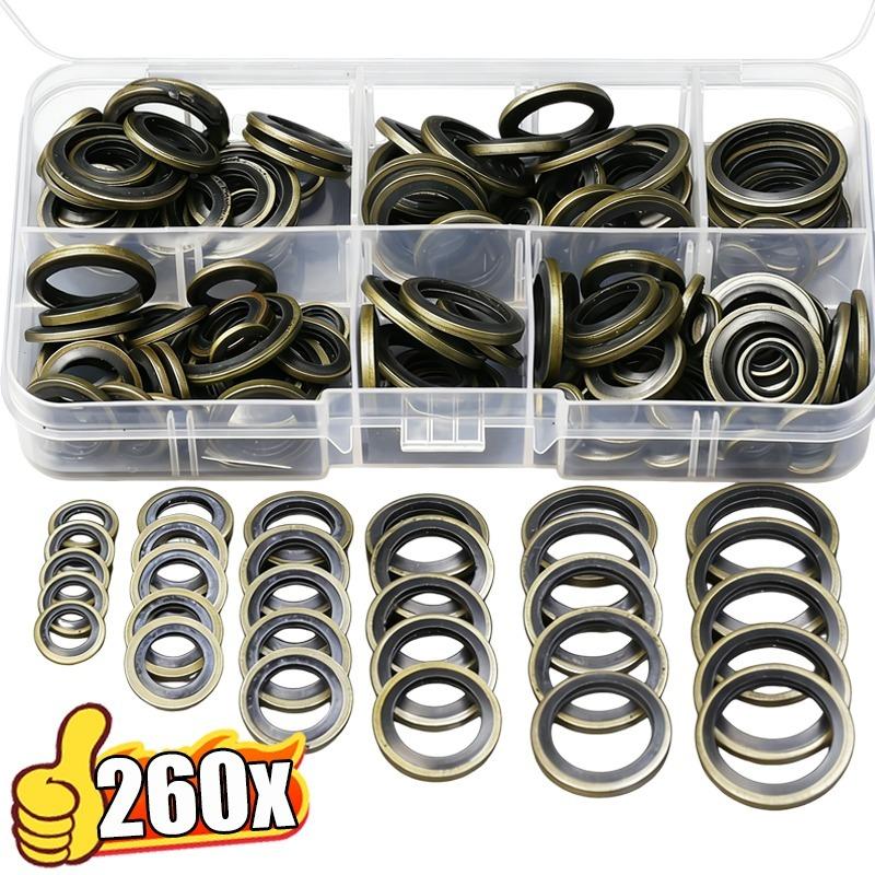 Universal Metal Rubber Washer Replacement Flat Ring Seal Gasket For Oil Drain Plug Gasket Assortment Kits Hardware Gaskets Tools