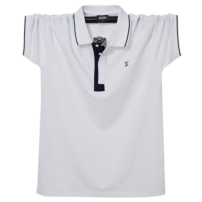 New Summer Men's Short-sleeved Polo Shirt Loose Casual Lapel T-shirt Cotton Breathable Sweat-absorbent Plus Size