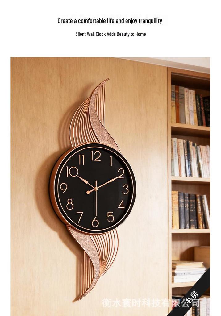 Home Living Room Silent Quartz Wall Clock with Glass Mirror Surface