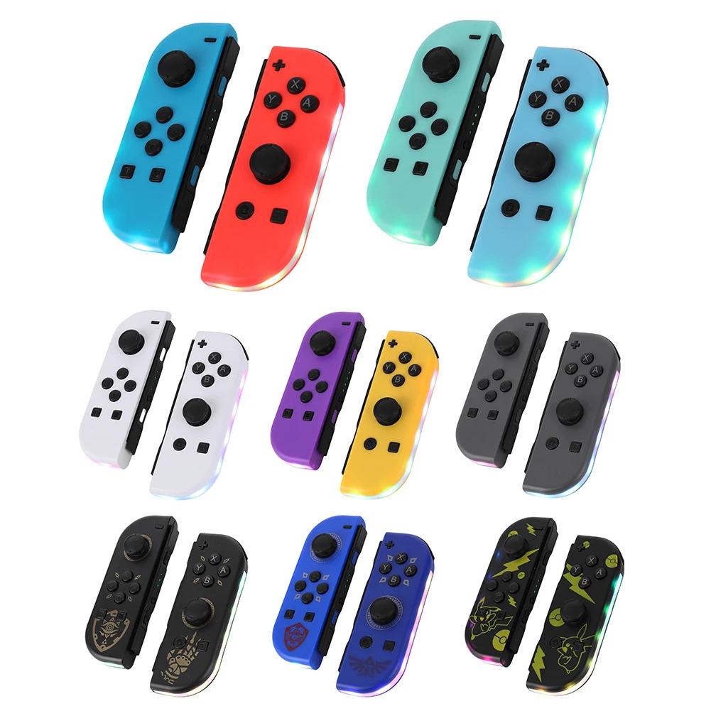 For NS Switch Joy-Con Controller Wireless Controller Left & Right Bluetooth-Compatible Game Controller RGB Light 3D Joystick