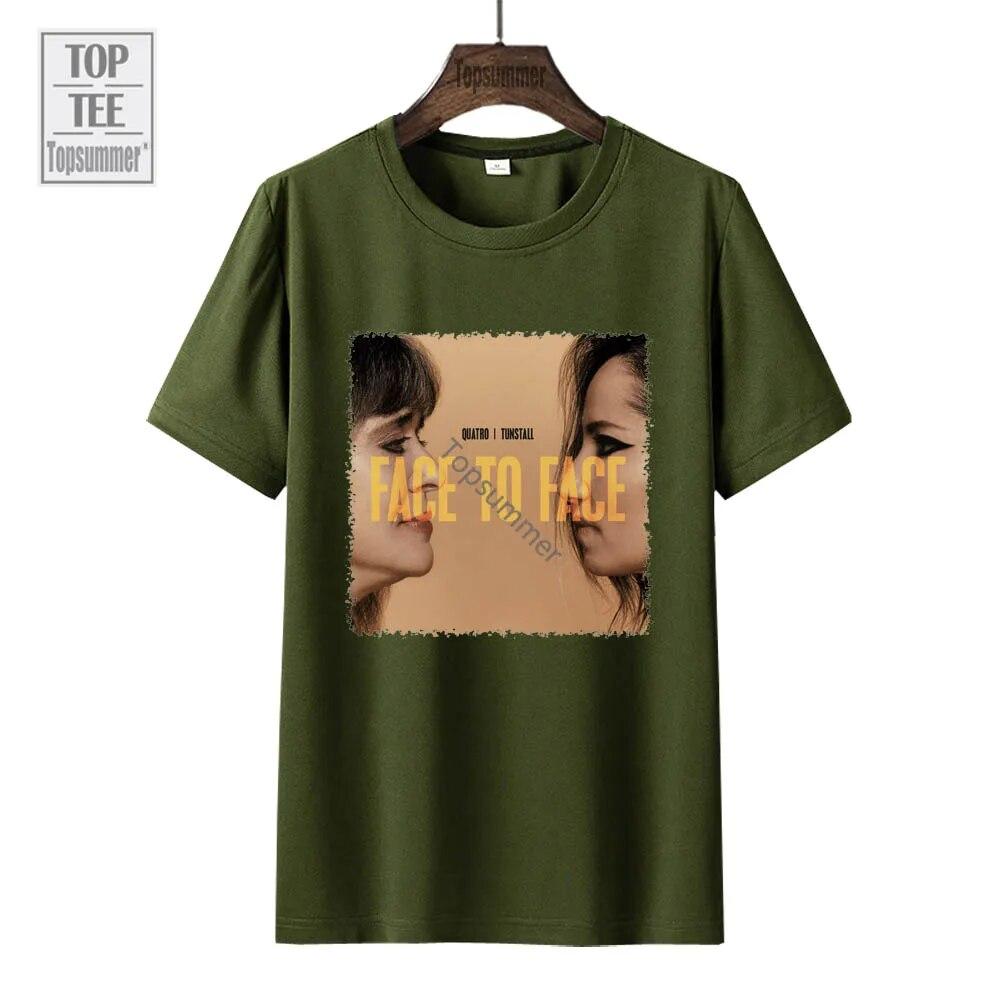 

Футболка с альбомом «лицом к лицу», футболка Suzi Quatro Tour, унисекс, уличная одежда в стиле рок, футболки с графическим принтом, женские хлопковые топы, футболки 2XL