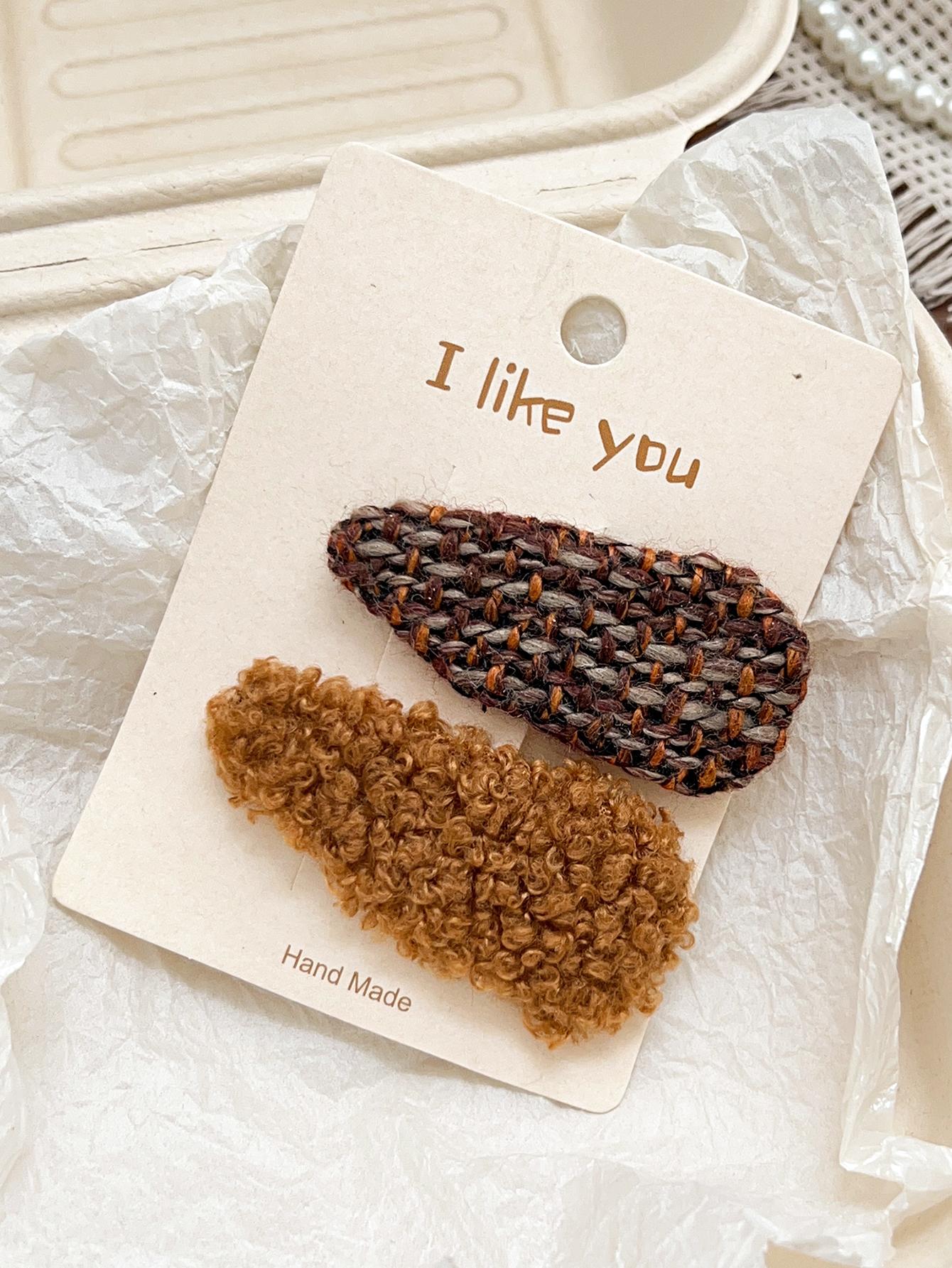 

2 шт. Плюшевые заколки-защелки теплого цвета, Сильно фиксирующие заколки для волос, Нескользящие заколки-бабочки, Аксессуары для волос, Заколка для челки для женщин и девочек