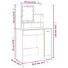 VidaXL Dressing Table with LED Cosmetic Table Storage Furniture Dressing Table with Mirror Bedroom Furniture Interior 820484