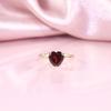 Love 2 Carat Gemstone Ring S925 Sterling Silver With Natural Garnet Topaz Heart Ring Wedding Ring