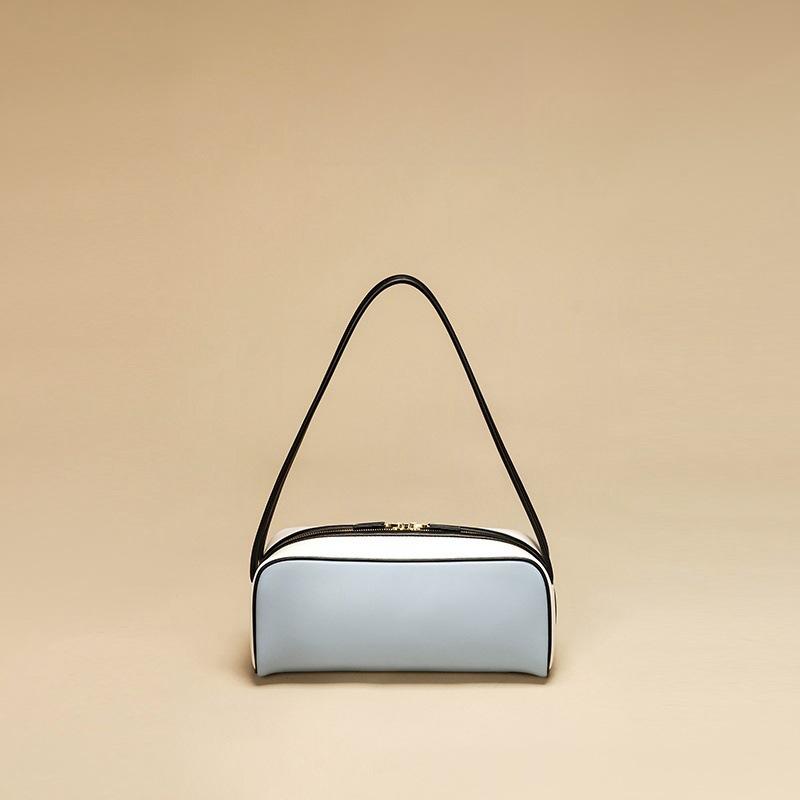 

Контрастные цвета Весна и лето подиум новая кожаная сумка нишевый дизайн высококачественная сумка из коровьей кожи 28*10*13cm