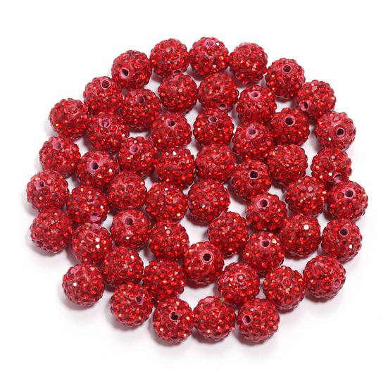 100Pcs 10mm Contas de Argila de Strass Coleção de Gelo Beisebol Estilo Bling Contas Redondas para Colar Pulseira Brincos Jóias DIY