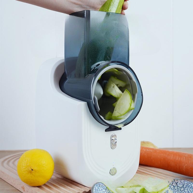 Household Multifunctional Vegetable Cutter Electric Vegetable Spiral Slicer Cutter Kitchenware Potato Shredded Whirlwind Grater