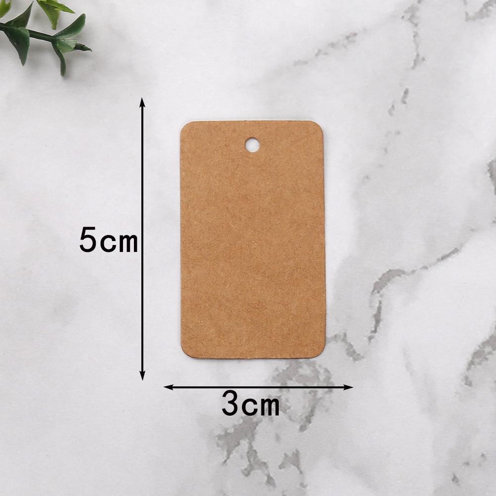 3x5cm Kraft Paper Clothing Hang Tag with Round Corners for Decorative Packaging
