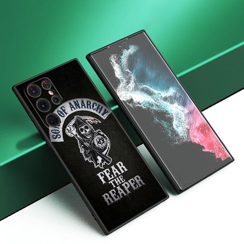 

Сыны Анархии ТВ черный силиконовый чехол для телефона Samsung Galaxy S23 S21 S20 FE S24 S22 Ultra S10E S10 S9 S8 Plus Samsung S24 Ultra