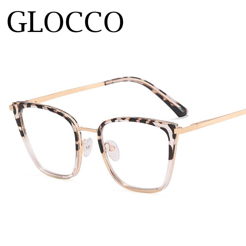 TR90 Anti Blue Light Cat-Eye Shaped Presbyopia Eyeglasses Luxury Optical PC Screen Eyeglasses Women Stylish Gradient Co+lor Big Frame +5